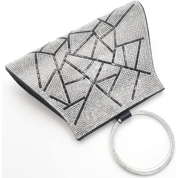 MOSSMON Crystal Bride and Bridesmaid Elegant Wristlet Bag for Women - Picture 4 of 7